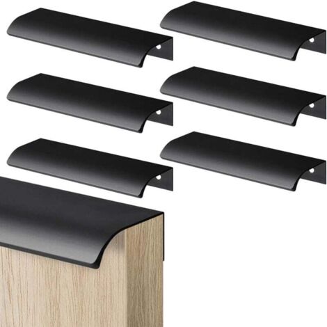 6 maniglie per mobili, maniglie invisibili per cassetti, maniglie per porte nascoste, maniglie a filo per cassetti, ante di mobili, cassettiere, distanza fori - 96 mm