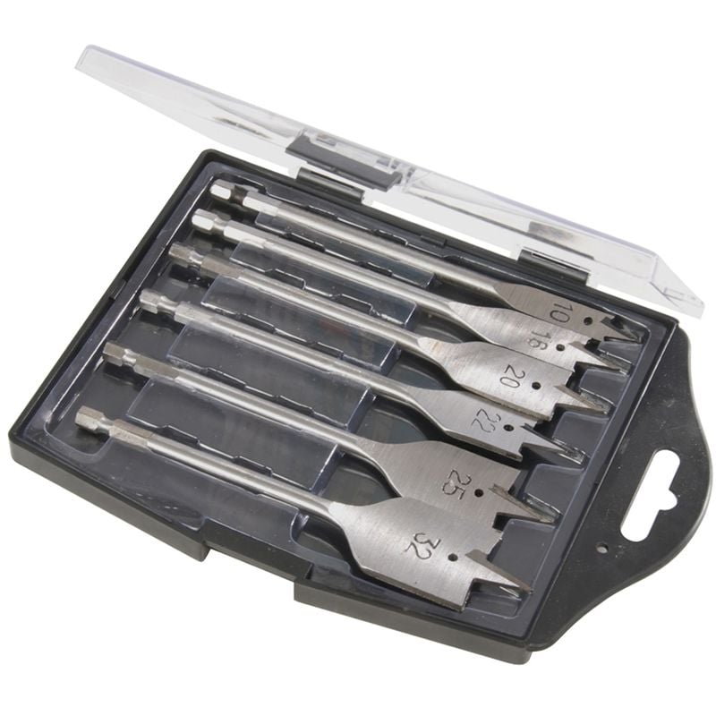 6 mèches à bois plates 10 - 32 mm Silverline 282566