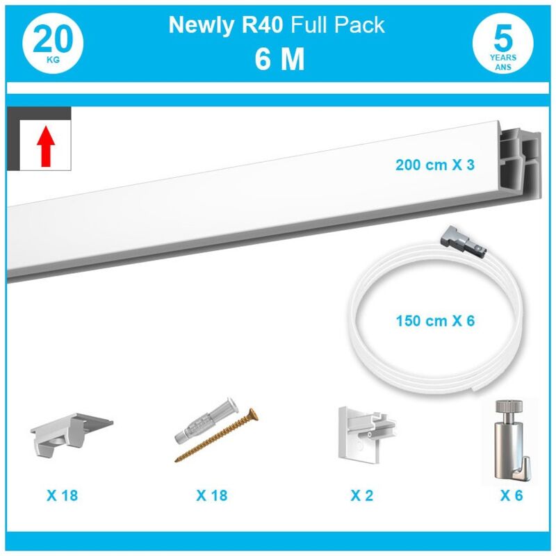 Newly - 6 mètres : Pack complet cimaise R40