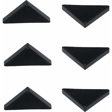 6 mm Protecteurs d'angle Noir pour Verre Pointu, Miroir, Carreaux de céramique, Couvre-Coins à Triple Forme 20 pièces