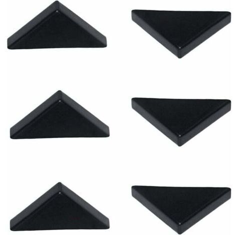 6 mm Protecteurs d'angle Noir pour Verre Pointu, Miroir, Carreaux de céramique, Couvre-Coins à Triple Forme 20 pièces
