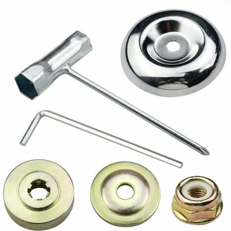 6 Morceaux Kit Ecrou Tete Debroussailleuse Universelle Kit Fixation écrou Lame Boîte, Pour Tondeuse à Gazon Tondeuse Débroussailleuse