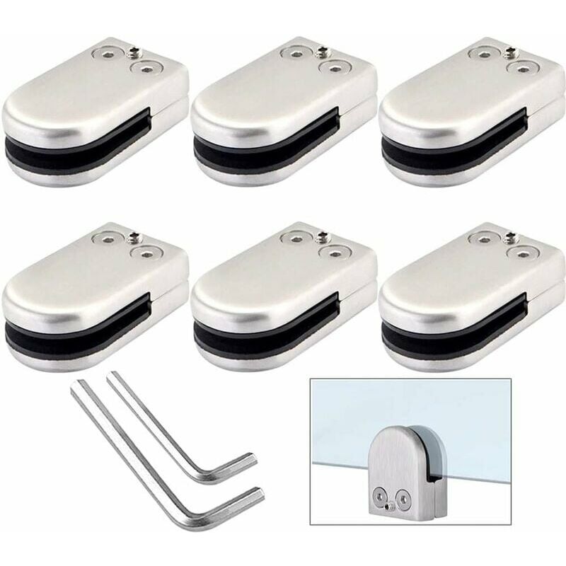 6 Morsetti per Vetro, 10~12mm Supporto per Vetro