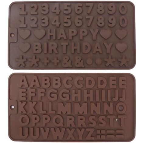 6 Moules en Silicone Réutilisables pour Chiffres et Lettres, Idéaux pour Décorations de Gâteaux d'Anniversaire et Fêtes