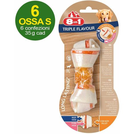 6 os triple saveur taille S avec triple saveur poulet boeuf porc - OFFRE D'ÉCONOMIE 6 paquets de 1 os chacun