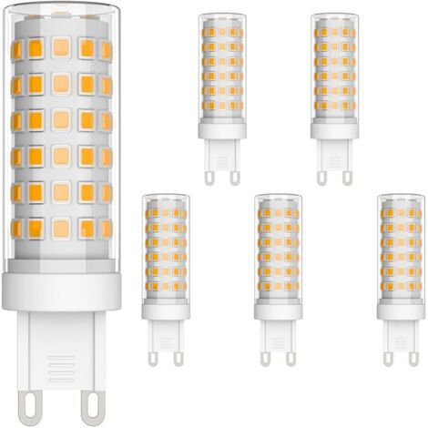 6 Pack Ampoule LED G9 9W Économie d'énergie Équivalent 70W Lampe Halogène G9 LED 360° Angle de faisceau AC220-240V 700LM Blanc Chaud 3000K pour Chambre Salon Cuisin