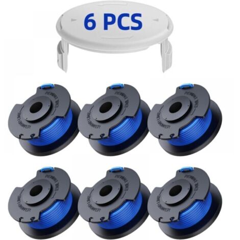6 Pack Bobine Fil Coupe Bordure remplacements pour Ryobi + AC14RL3A 18v 24v 40v Coupe Bordures, Bobine Ø 1,65mm, Longueur 3,3m (6 Bobine Fil Coupe Bordure,1 Couvercle)