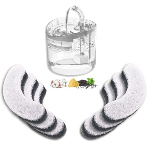 CYSLMUK 6 Pack Cat Water Fountain Filters, Replacement Carbon Filters for HAPUP Cat and Dog Water Fountains, Auto Quiet 1.8L