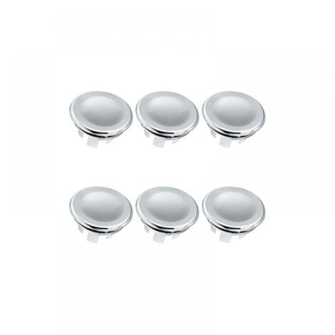 6 Pack Chrome Overflow Plug Kitchen Bathroom Sink Overflow Drain Overflow Cover for,Bathroom,Kitchen