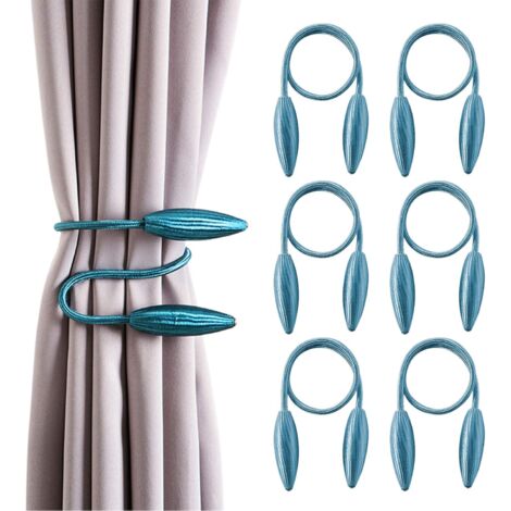6 Pack Creative Curtain Tiebacks, Decorative Curtain Tiebacks, 54cm Creative Window Curtain Tiebacks (Turquoise)