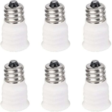 6-Pack E12 à E14 Blanc Lampe LED Convertisseur LED , XU,Support de LumièRe Adaptateur Lampe Socket Changer Haute Qualité -