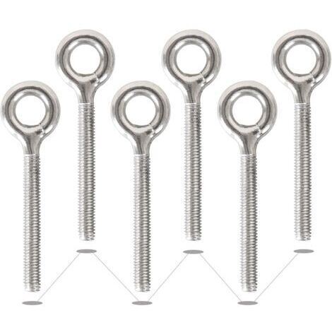 6 Pack M10 304 Anneaux en Acier Inoxydable Soudés Fermés Boulons à Oeil de Tige Filetée Résistant à La Corrosion-Vis à œil