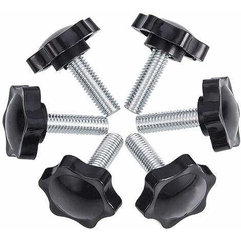 6-Pack M8X25Mm Vis De Pouce, Étoile En Plastique Moletées Bouton De Serrage À Vis Thumbscrew