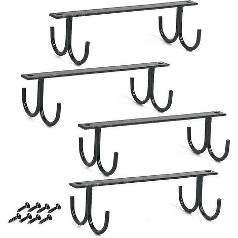 6 Pack Mug Holder Rustic Under Cabinet Mug Organizer Rack Cup Shelf With 12 Hanging Hooks For Mugs Coffee Cups Beer Glass And Kitchen Utensils Disp