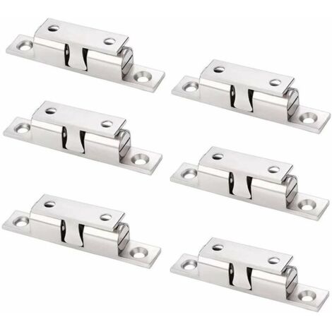 6 Pack Réglables Cuivre Aimants Loqueteaux Magnétiques avec Vis Double Loqueteau à Billes pour Placard Cabinet Meubles Armoire(Argent)