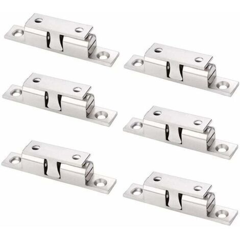 6 Pack Réglables Cuivre Aimants Loqueteaux Magnétiques avec Vis Double Loqueteau à Billes pour Placard Cabinet Meubles Armoire(Argent)
