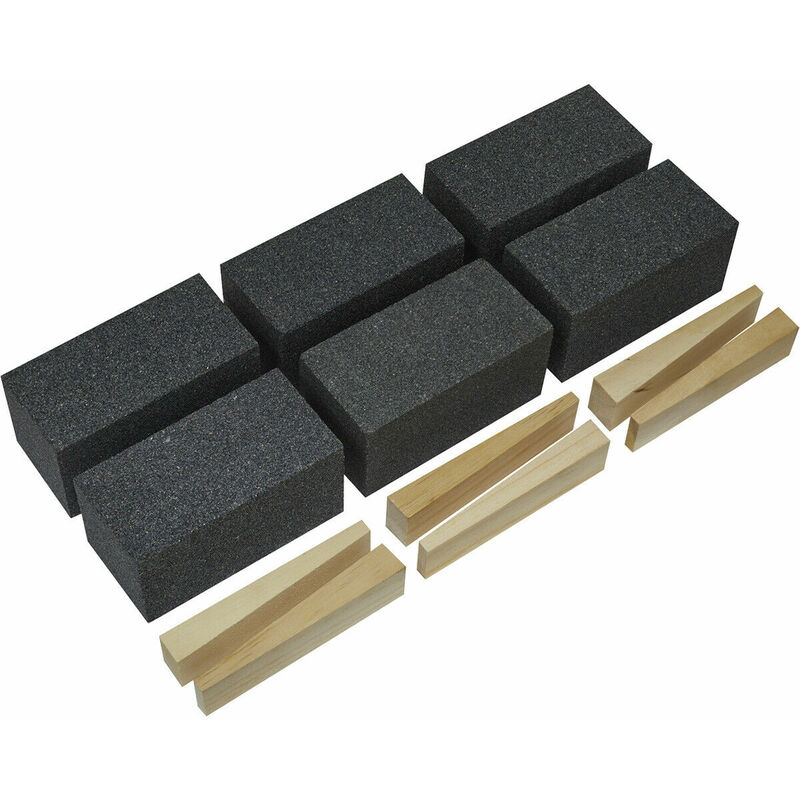 Loops - 6 pack Silicon Carbide Floor Grinding Block - 50 x 50 x 100mm - 12 Grit