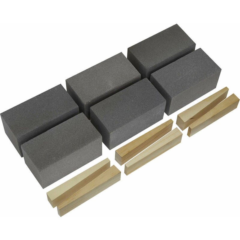 Loops - 6 pack Silicon Carbide Floor Grinding Block - 50 x 50 x 100mm - 120 Grit