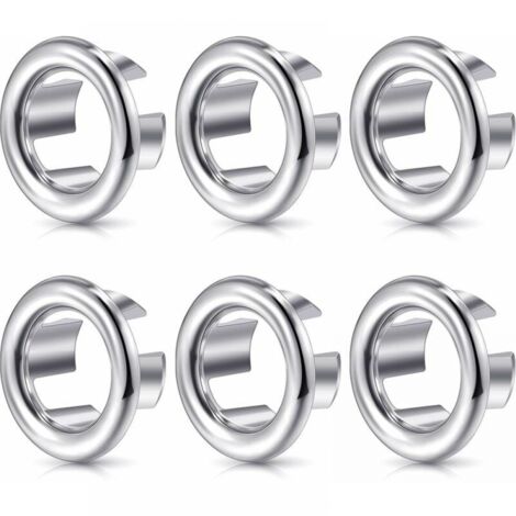 6 Pack Sink Overflow Rings - Decorative Overflow for Kitchen Bathroom Sink - Drain Stopper Cover