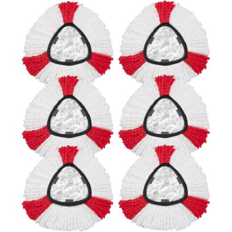 6 PACK têtes de Balai de Recharge compatibles avec Les Serpillere Vileda Turbo - Recharges de têtes de Balai en Microfibre, lavables en Machine