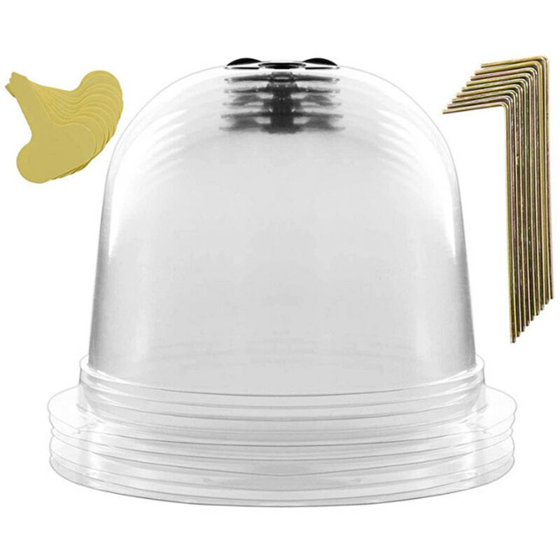 Oylda - 6 packs de couvercles de cloche en plastique pour protéger les plantes de l'humidité, 10' de diamètre x 7,5' de hauteur, mini-serre