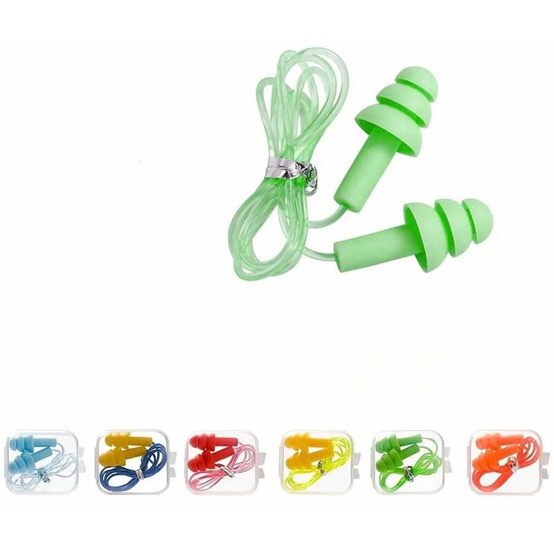 6 paia di tappi per le orecchie in silicone, tappi...