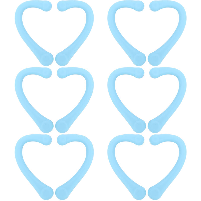 6 Paires de Protège-Oreilles en Silicone avec Bandeau et Couvre-Bouche, Confortables pour un Usage Quotidien - Bleu