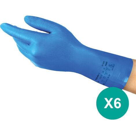 WORK-INN Gants en latex, non poudrés bleu Blue Grip Taille XL