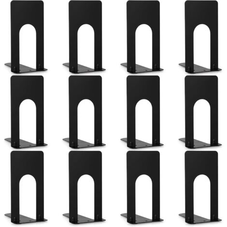 Serre-Livres Métal Noir - Cale Livres Robustes Pour Étagères, Bibliothèque Et Bureau (Lot De 3)