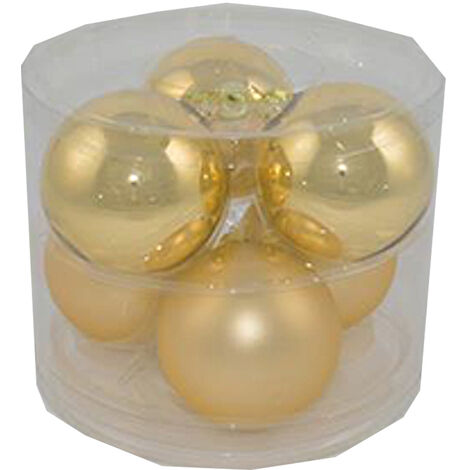 6 palline a sfera in vetro soffiato in oro cm9 decorazione per albero di natale palla particolare da collezione