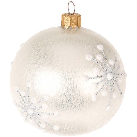 6 palline per albero di natale in vetro con glitter da Ø 10 cm pendaglio decorato
