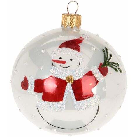 6 palline per albero di natale in vetro con Glitter da Ø 10 cm pendaglio decorato