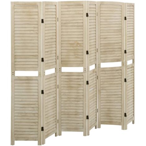 6-Panel Room Divider 210x165 cm Solid Wood Paulownia vidaXL