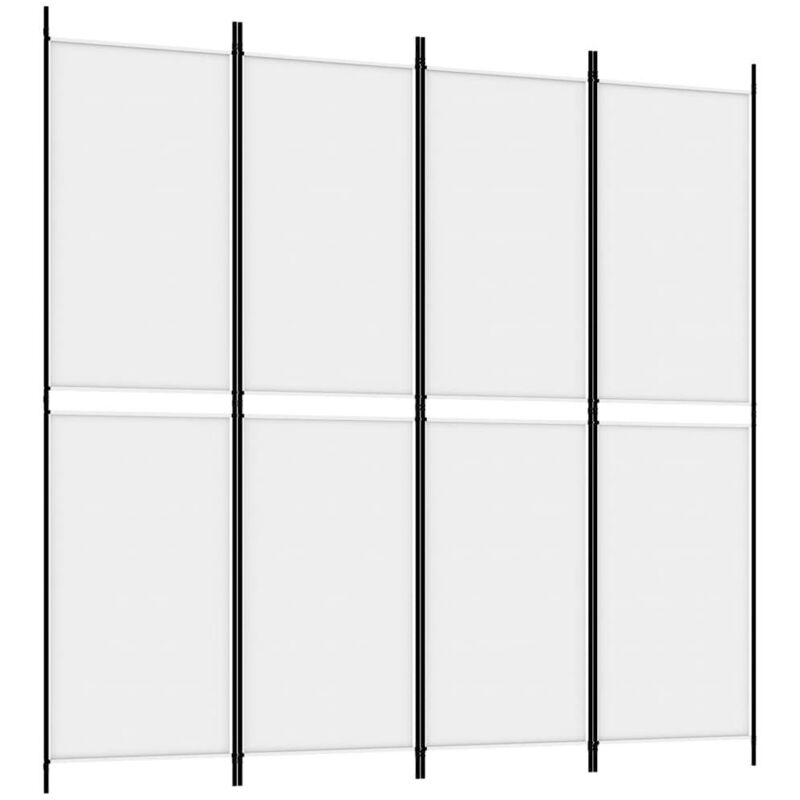 4-panel Room Divider White 200x200 Cm Fabric Vidaxl