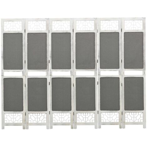 6-Panel Room Divider Grey 210x165 cm Fabric vidaXL