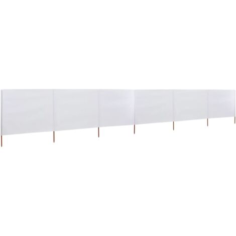 6-panel Wind Screen Fabric 800x80 cm White