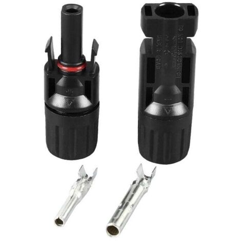 6 pares de conectores MC4 macho/hembra de doble anillo con sello impermeable para panel solar