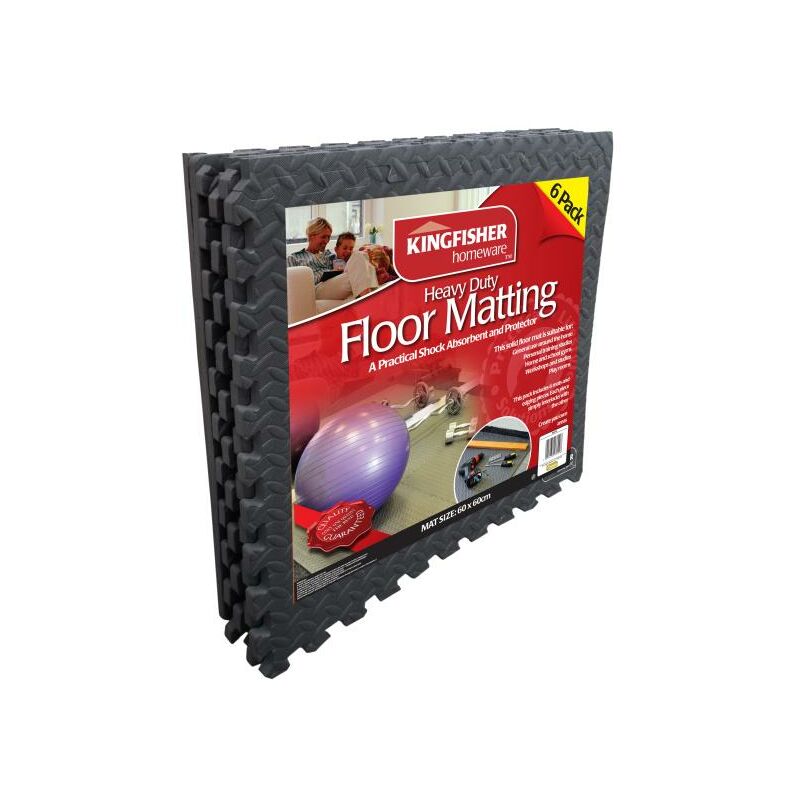 6 Pc Interlocking EVA Foam Floor Safety / Exercise / Gym Mat Set Covers 2.16 sqm (23.25 sq ft)
