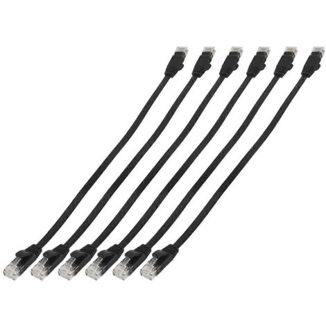 6 Pcs 1 Ft Flat Internet Network Cable With Snagless Rj45 Connectors--