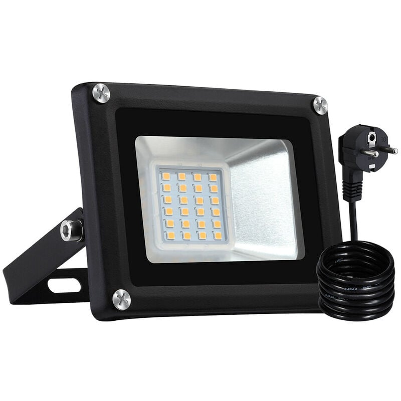

6 PCS 20W LED Floodlight SMD Lámpara de exterior con enchufe de la UE Blanco cálido