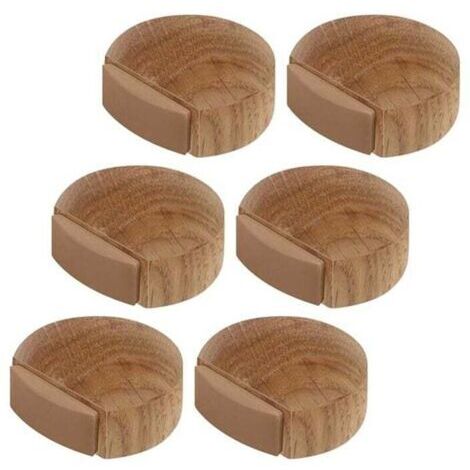 6 Pcs Arrêts de Portes - Butée de Porte Adhesive en Bois pour Sol et Parquet – Stop Porte Adhésif - Butoir de Porte (Chêne Naturel)