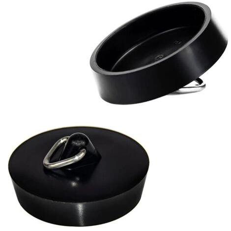 6 PCS Bouchons D'évier en Caoutchouc, Bouchon Baignoire Universel, Bouchon d Evier Cuisine, Noir – Étanche et Durable – Convient pour évier, lavabo, Salle de Bain, buanderie et Cuisine