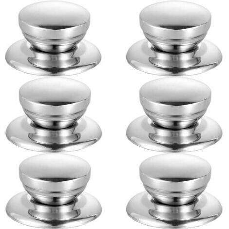 6 PCS Bouton De Couvercle Boutons Couvercle Casserole Poignée Du Couvercle Remplacement Boutons De Couvercle De Marmite Poignée Bouton Marmite Universel Résistant À La Chaleur Acier Inoxydable