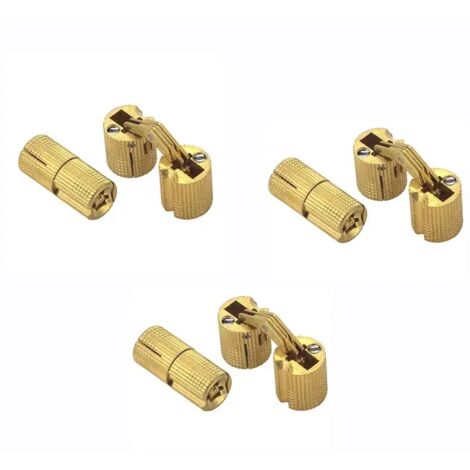 6 Pcs Charnières Cylindriques En Laiton, Caché Charnière Invisible Tonneau Pour Diy Porte En Bois Armoire Caravane, 24 Mm