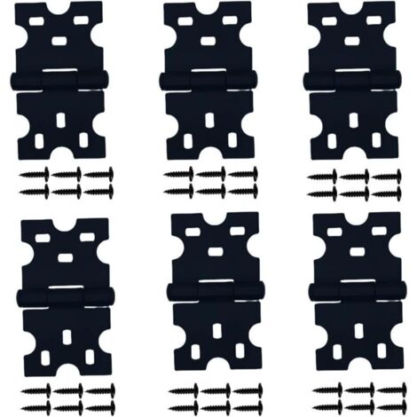 6 Pcs Charnières Noires, Les Charnières D'armoire avec des Vis Conviennent pour Petites Portes/Tiroirs/Fenêtres/Quincaillerie de