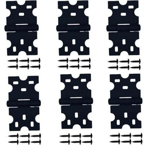 6 Pcs Charnières Noires, Les Charnières D'armoire avec des Vis Conviennent pour Petites Portes/Tiroirs/Fenêtres/Quincaillerie de Meubles de Maison