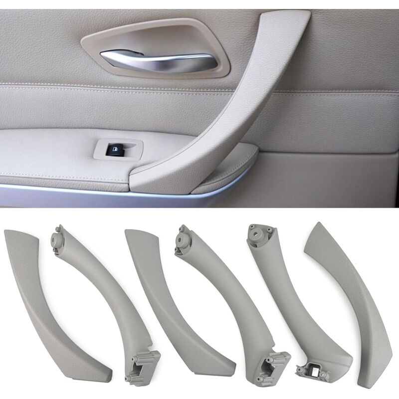 6 PCS Compatible for BMW 3 Series E90/E91/E92/E93 Door Handles Left + Interior Door Handle Right, Interior Door Handle Passenger Side, Handle and