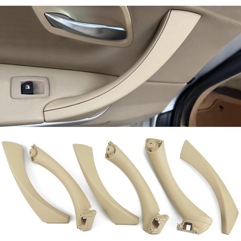 6 PCS Compatible for BMW 3 Series E90/E91/E92/E93 Door Handles Left + Interior Door Handle Right, Interior Door Handle Passenger Side, Handle and
