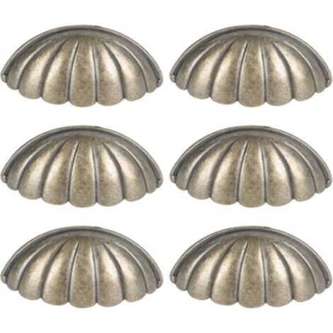 6 PCS Coquillage Boutons Nautique Poignée De Porte Vintage Armoire Tiroir Placard Tirer Mer Boutons De Tiroir Commode Boutons Poignées pour Meubles De Cuisine Armoire Penderie Placard