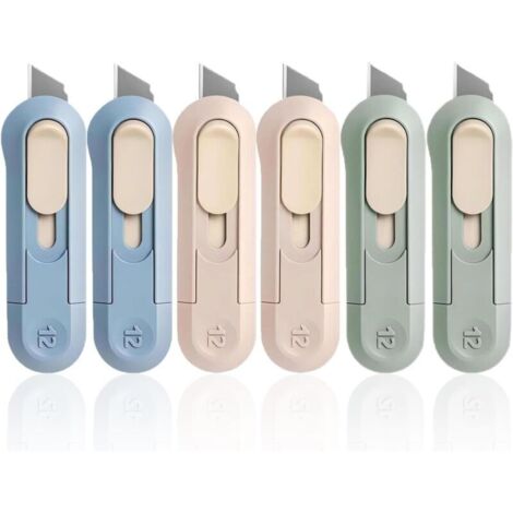 6 PCS cutters utilitaires, couteau utilitaire pliant, mini utilitaire lame cutter de sécurité, coupe-boîtes multifonctions pour le bureau, la maison